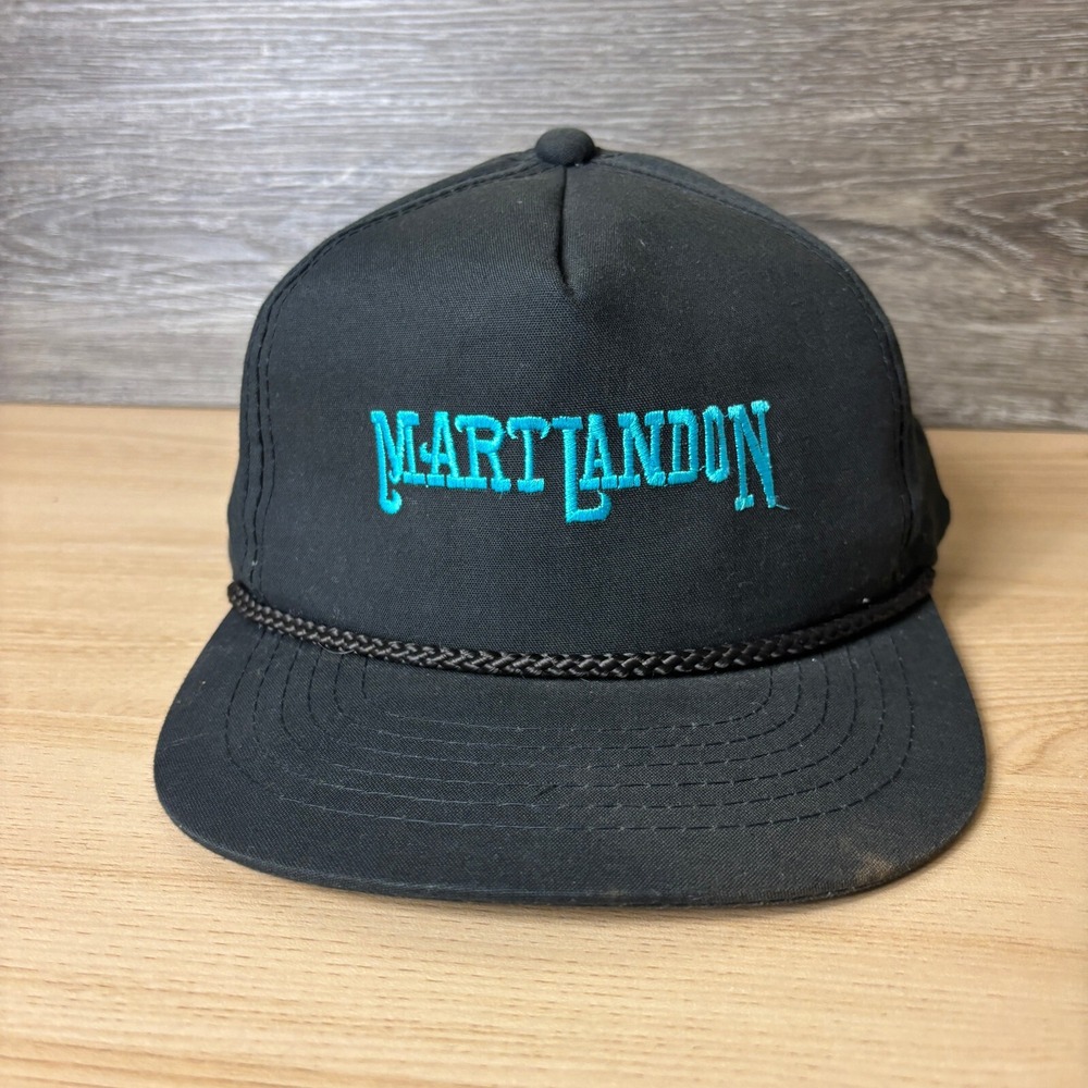 Vintage Mart Landon Hat Cap Snap‎ Back Black Trucker Adjustable